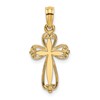 10K Polished and Cut-Out Engraved Cross Charm