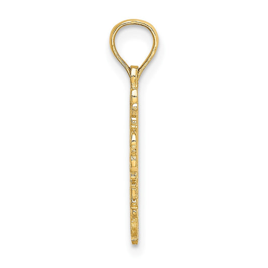 10K Cut-Out Delicate Cross Charm
