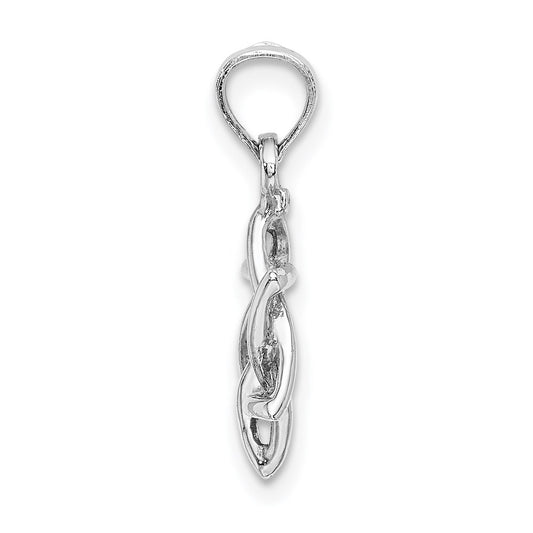 10K White Gold 3-D Polished Star Of David Charm