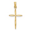 10K Diamond-cut with Tapered Ends Cross Charm