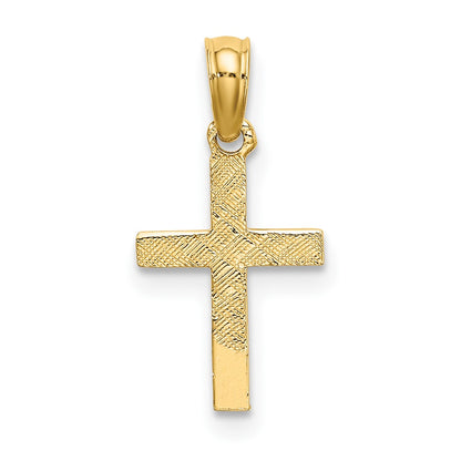 10K Polished Mini Cross with Heart Center Charm