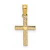 10K Polished Mini Cross with Heart Center Charm
