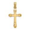 10K Polished Beveled Tips Cross Charm
