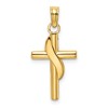 10K Polished with Banner Cross Charm