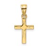 10K Diamond Shape Center Mini Cross Charm