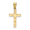 10K Polished and Textured Cross with Heart Center Charm