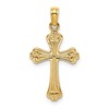 10K Polished Textured Cross Charm