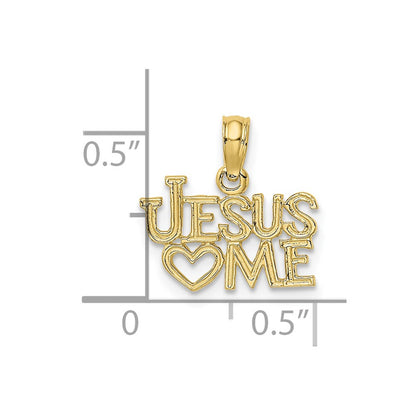 10K Polished and Textured JESUS Hearts ME Charm