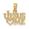 10K Polished and Textured JESUS Hearts ME Charm