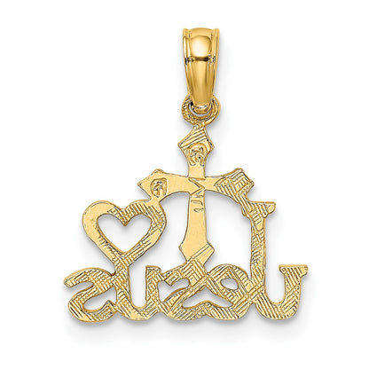 10K JESUS with Cross and Heart Charm