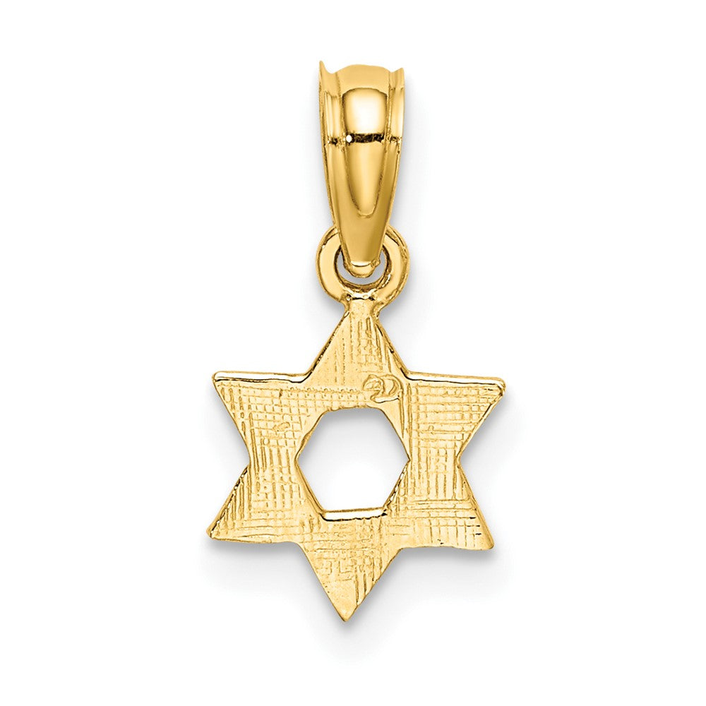 10K Mini Star Of David with Engraved Swirl Charm