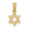 10K Mini Star Of David with Engraved Swirl Charm