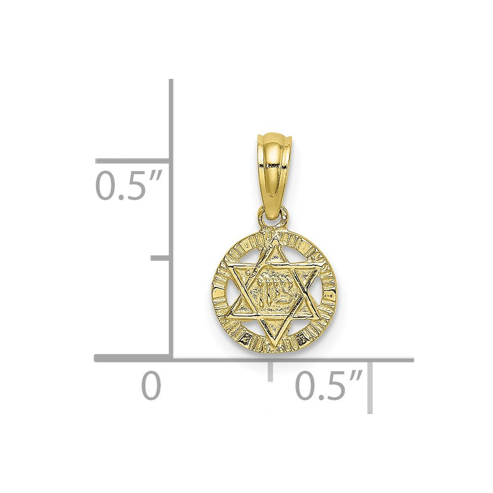 10K Small Textured Star Of David Charm