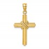 10K Beaded Center Design Cross Charm