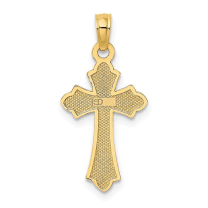 10K Polished Cross with Heart Center Charm