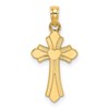 10K Polished Cross with Heart Center Charm