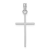 10K White Gold 3-D Polished Stick Cross Charm