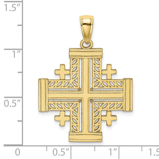 10K Cut-Out Jerusalem Cross Pendant