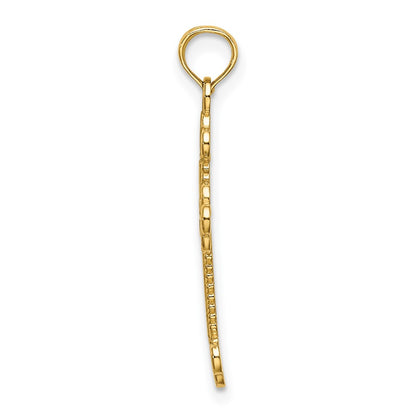 10K Textured and Cut-Out with Rope Frame Cross Charm