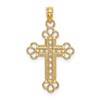 10K Textured and Cut-Out with Rope Frame Cross Charm