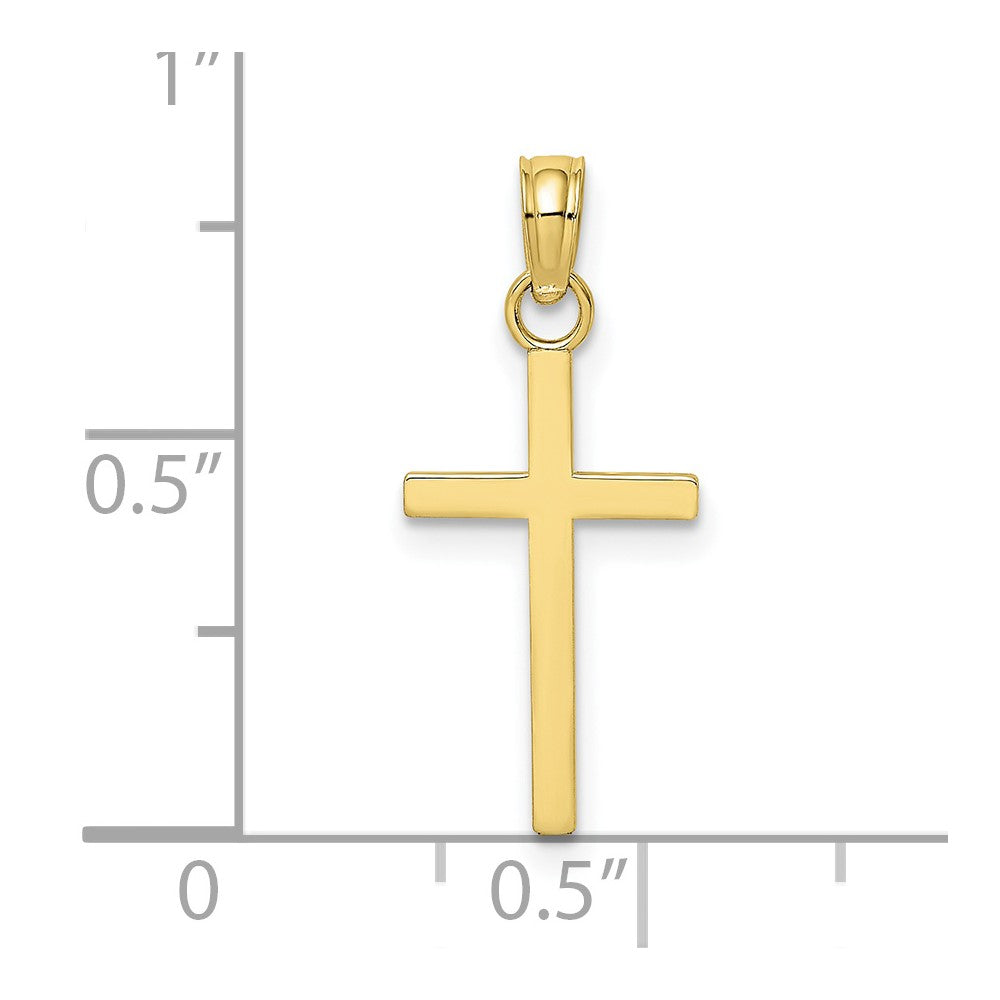 10K Polished Small Cross Charm