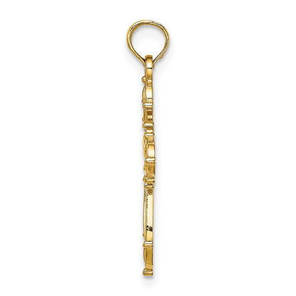 10K Cut-Out Fancy Cross Charm