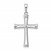 10K White Gold Polished and Cut-Out Cross
