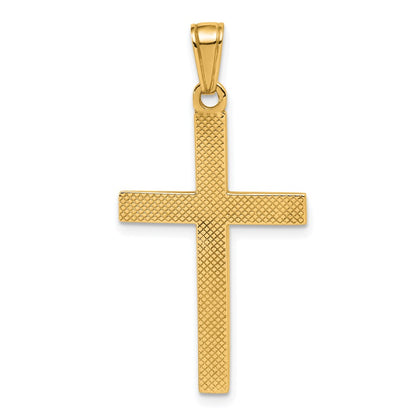 10K Polished Beveled Large Latin Cross Charm