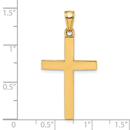 10K Polished Beveled Large Latin Cross Charm