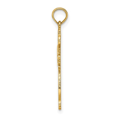 10K Cut-Out Scroll Framed Cross Charm