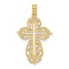 10K Cut-Out Scroll Framed Cross Charm