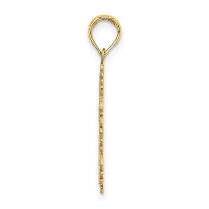 10K Textured with Lace Trim Cross Charm