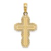 10K Textured with Lace Trim Cross Charm