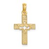 10K Dove In Cross Charm