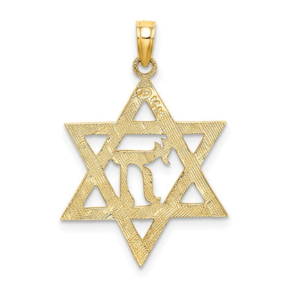 10K Star of David with Chai Center  Charm