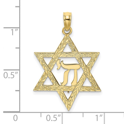 10K Star of David with Chai Center  Charm