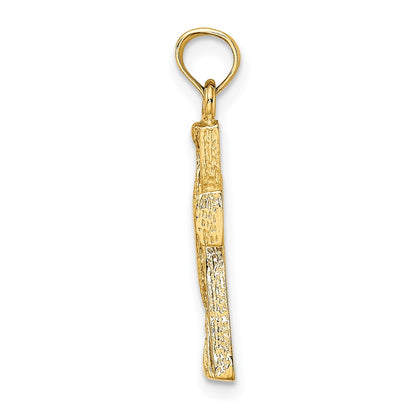10K Cut-Out Cross with Triangle Ends Charm