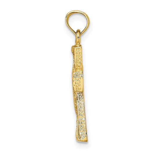 10K Cut-Out Cross with Triangle Ends Charm