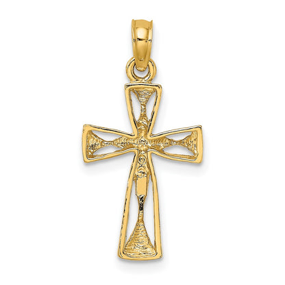 10K Cut-Out Cross with Triangle Ends Charm