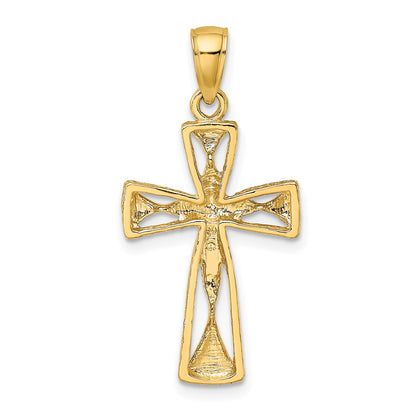 10K Polished Cut-Out Cross with Triangle Ends Charm