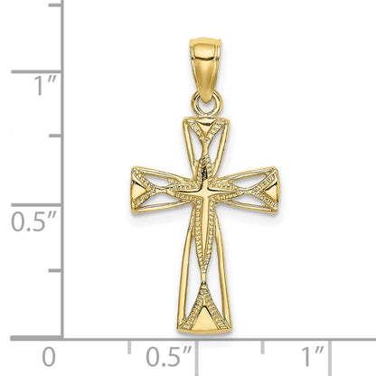 10K Polished Cut-Out Cross with Triangle Ends Charm