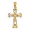 10K Polished Cut-Out Cross with Triangle Ends Charm