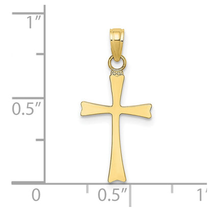10K Polished Cross Charm