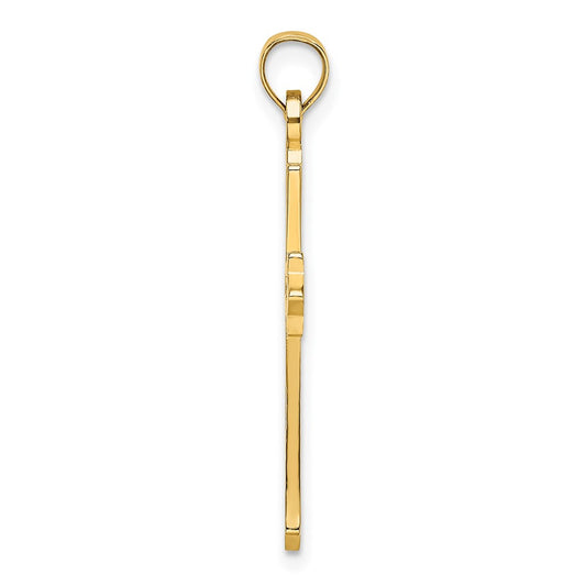 10K Polished Cut-Out Cross Charm