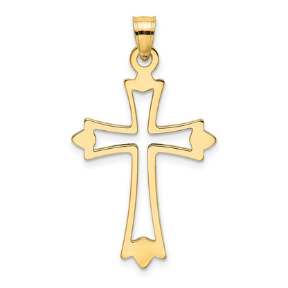 10K Polished Cut-Out Cross Charm