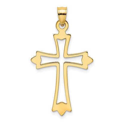 10K Polished Cut-Out Cross Charm