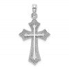 10K White Gold Beaded Cross Charm