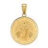 10K Polished and Satin Round Miraculous Medal Charm