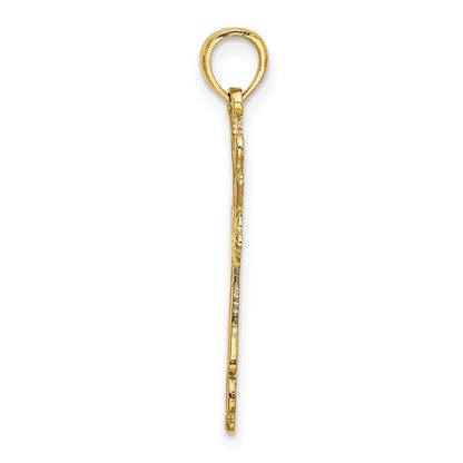 10K Cross Cut-Out with- Heart Ends Charm
