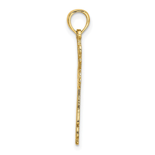 10K Cross Cut-Out with- Heart Ends Charm
